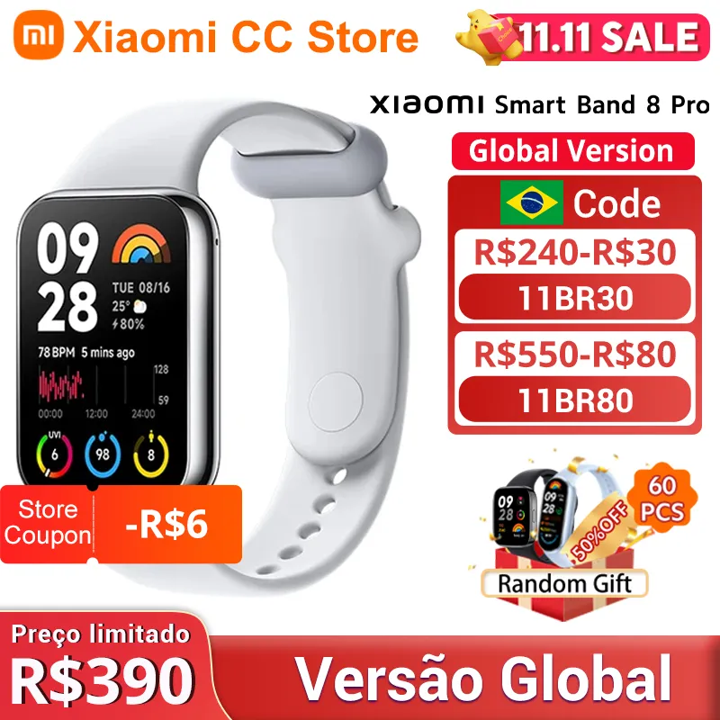 [Com Impostos] Xiaomi Mi Band 8 Pro Verso Global Pulseira Inteligente 1.74